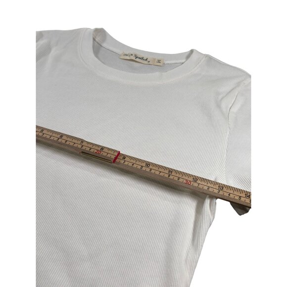 Live To Be Spoiled Womens Ribbed White T-Shirt Size M Cotton Blend - Picture 9 of 11